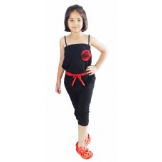 Naughty Ninos Girls black stretch jumpsuit for 2 to 12 years